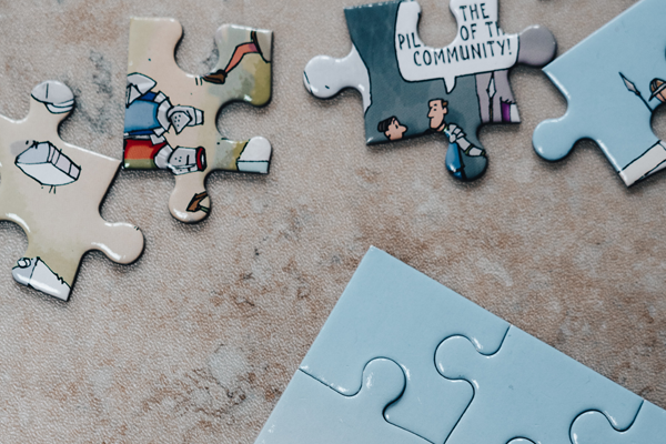 Conjunto de algumas peças de um puzzle 2
